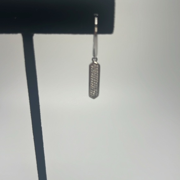 .925 Silver Dangle Earings with CZ’s - Picture 2 of 7